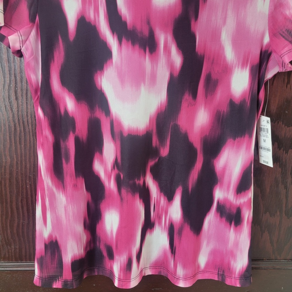 Bar III Women's Medium Abstract Sheer Lined‎ Shirt NWT Casual Professional Light - Picture 4 of 10